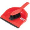 Plastic Dustpan & Soft Brush Set Red thumbnail-1