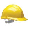 1100, Safety Helmet, Yellow, HDPE, Not Vented, Full Peak, Includes Side Slots thumbnail-0