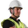 Nexus Linesman, Safety Helmet, White, ABS, Not Vented, Micro Peak, Includes Side Slots thumbnail-0