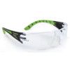 Stream, Safety Glasses, Clear Lens, Wraparound, Black/Green Frame, Anti-Fog/Scratch-resistant thumbnail-0