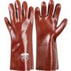 P43 Polychem, Chemical Resistant Gauntlet, Red, PVC, Interlock Cotton Liner, Size 10 thumbnail-0