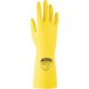 S04 Swift Household, Chemical Resistant Gloves, Yellow, Rubber, Cotton Flocked Liner, Size 6-6.5 thumbnail-1