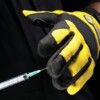 49-6220 Rhinoguard, Puncture Resistant Gloves, Black/Yellow, Rhino Yarn™, Leather Coating, EN388: 2016, 4, X, 4, 4, E, Size 8 thumbnail-2
