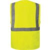Hi-Vis Vest, Yellow, Large, Zipper Closure, Polyester thumbnail-1