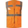 Hi-Vis Vest, Orange, Large, Zipper Closure, Polyester thumbnail-0