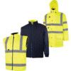 Hi-Vis Reversible Coat, 5-in-1, Waterproof, Medium, Yellow, Polyester, EN20471 thumbnail-0
