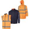 Hi-Vis Reversible Coat, 5-in-1, Waterproof, Medium, Orange, Polyester, EN20471 thumbnail-0