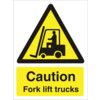 Forklift Trucks Polycarbonate Caution Sign 300mm x 400mm thumbnail-0