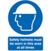 Safety Helmets Must be Worn in this Area Vinyl Sign 210mm x 297mm thumbnail-0