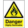 Highly Flammable Rigid PVC Danger Sign 148mm x 210mm thumbnail-0