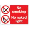 No Smoking No Naked Light Rigid PVC Sign 200mm x 300mm thumbnail-0