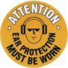 FM12 Floor Marker Ear Protection Must be Worn PVC Film Sign 430 Dia thumbnail-0