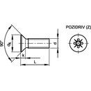 Machine Screw, Metric - Steel - BZP (Bright Zinc Plated) - Grade 4.8  - Countersunk Head Screw Pozi - DIN 965 - Z thumbnail-1