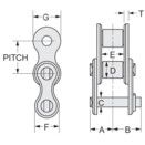 British Standard Roller Chain DIN8187/ISO 606: Simplex - Offset Connecting Links thumbnail-1