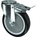 Light to Medium Duty Pressed Steel Castors - Polyurethane Tyred Wheel with Nylon Centre - Ball Journal Bearing thumbnail-4