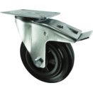Medium Duty Pressed Steel Castors, Rubber Wheel with Polypropylene Centre, Roller Bearing thumbnail-3