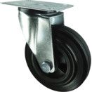 Medium Duty Pressed Steel Castors, Rubber Wheel with Polypropylene Centre, Roller Bearing thumbnail-2