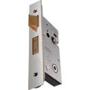 Bathroom Mortice Lock - Satin Chrome Plate or Polished Brass Finish thumbnail-0
