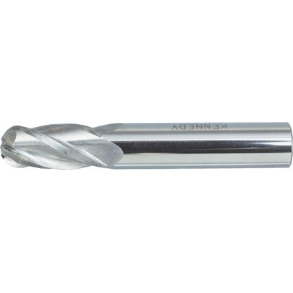 Regular, Ball Nose End Mill, 8mm, 4 fl, Solid Carbide, Uncoated
