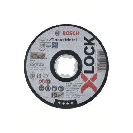 Cutting Disc, X-Lock Expert, 60-Fine, 115 x 1 x 22.23 mm, Type 41, Aluminium Oxide