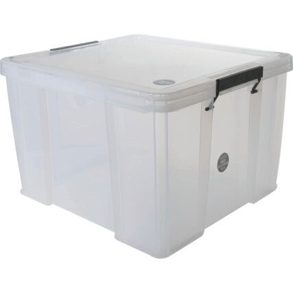 Storage Box with Lid, Clear, 490x440x320mm, 48L