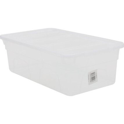 Storage Box with Lid, Clear, 330x190x110mm, 5L