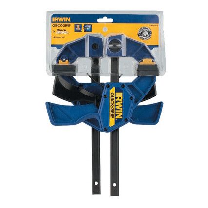 6in./150mm Quick Clamp Twin Pack, 135Kg Clamping Force, Pistol Grip Handle