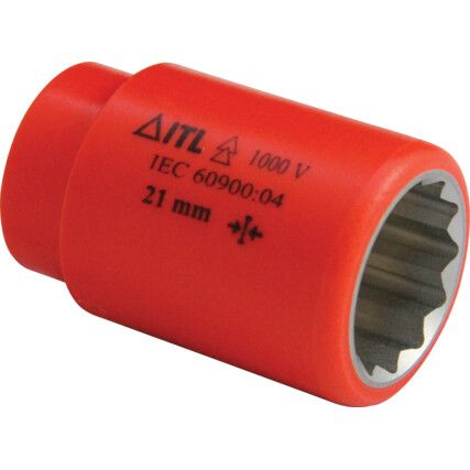 1/2in. Drive,  Insulated Socket, 17mm,  Metric