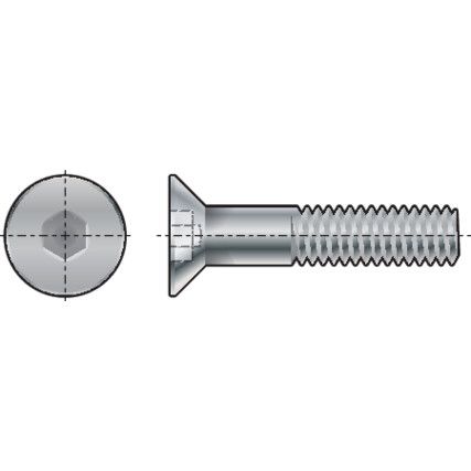 M4 Hex Socket Countersunk Screw, A2 Stainless, Material Grade 70, 10mm, DIN 7991