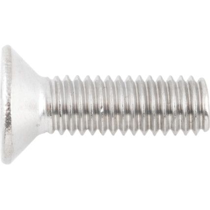 M6 Hex Socket Countersunk Screw, A2 Stainless, Material Grade 70, 20mm, DIN 7991