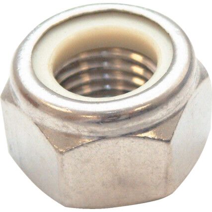 5/16" BSF Steel Lock Nut, Nyloc Material Grade P