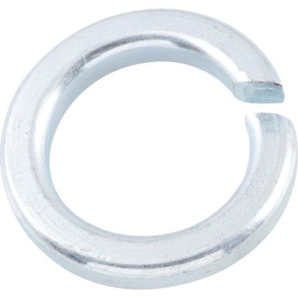 M10 Spring Washer, BZP Spring Steel, 16mm Diameter, Thickness 2.5mm, Bore 10.2mm