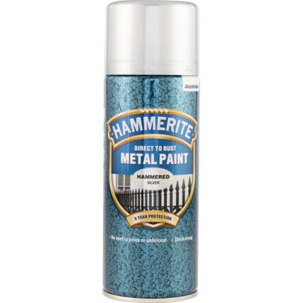 Direct to Rust Hammered Silver Aerosol Metal Paint - 400ml