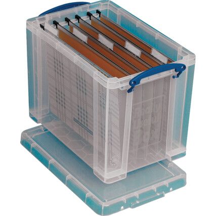 Storage Box with Lid, Plastic, Clear, 395x255x290mm, 19L