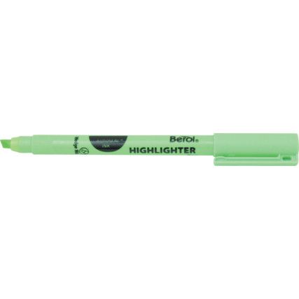 Highlighter, Green, 0.7-4.5mm, Chisel Tip, 12 Pack