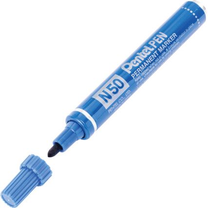 N50, Permanent Marker, Blue, Medium, Bullet Tip, 12 Pack