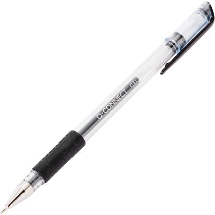 Gel Pen, Black, Fine, 0.5mm, 10 Pack