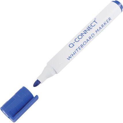 Whiteboard Marker, Blue, Broad, Non-Permanent, Bullet Tip, 10 Pack