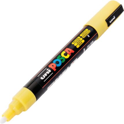 Posca 5M, Paint Marker, Yellow, Medium, Permanent, Bullet Tip, Single