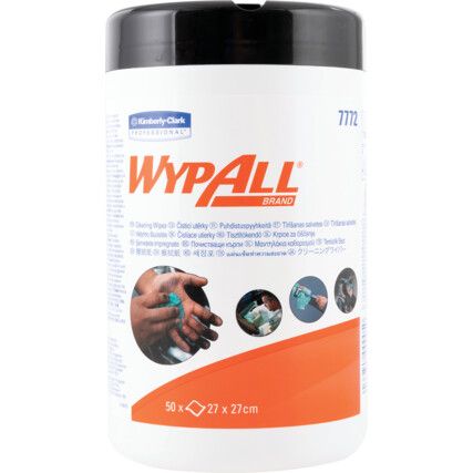 7772 WYPALL CLEANING WIPES GREEN (TUBE-50)