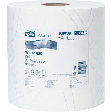 Centrefeed Wiper Roll, White, 2 Ply, 1 Roll