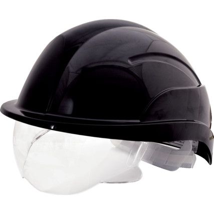 Vision Plus, Safety Helmet, Black, ABS, Not Vented, Reduced Peak, Includes Side Slots