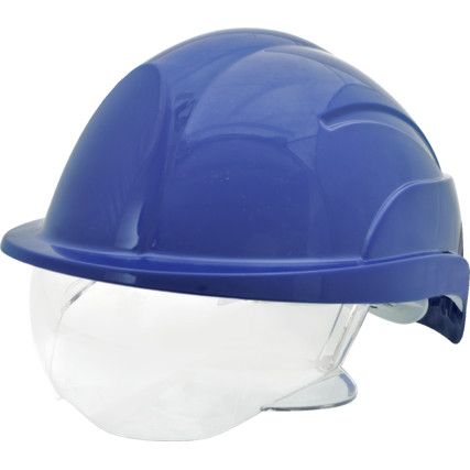 Vision Plus, Safety Helmet, Blue, ABS, Not Vented, Reduced Peak, Includes Side Slots