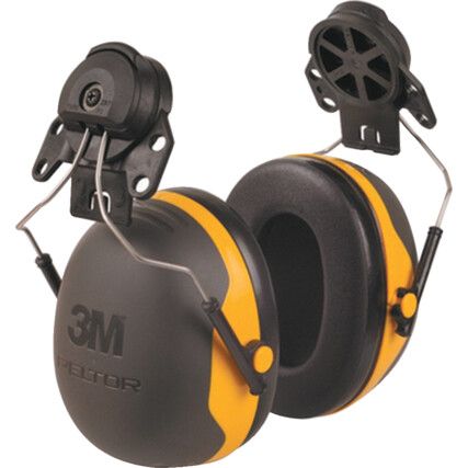 Ear Defenders, Clip-on, No Communication Feature, Dielectric, Black/Yellow Cups