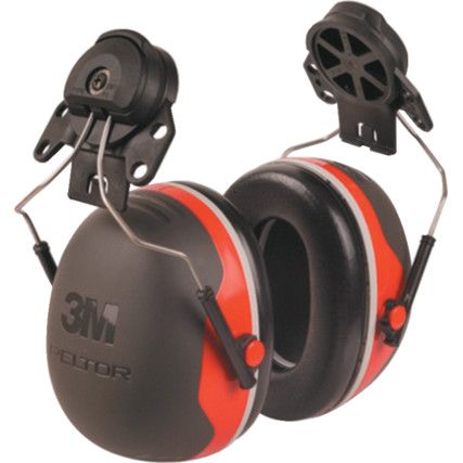 Ear Defenders, Clip-on, No Communication Feature, Dielectric, Black/Red Cups