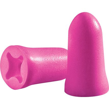 Disposable Ear Plugs, Uncorded, Not Detectable, Bullet, 33dB, Pink, Foam, Pk-200 Pairs
