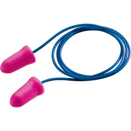 Com4-Fit, Disposable Ear Plugs, Corded, Not Detectable, Bullet, 33dB, Pink, Foam, Pk-100 Pairs