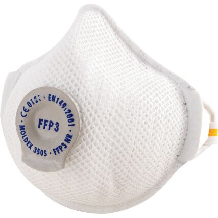 Disposable Mask, Valved, Yellow, FFP3, Filters Acid Gas/Dust, Pk-5
