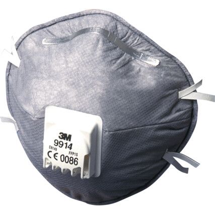 9914 Disposable Mask, Valved, Grey, FFP1, Filters Vapour, Pack of 10