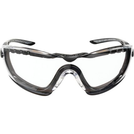 Cobra, Safety Glasses, Clear Lens, Wraparound, Black Frame, Anti-Fog/High Temperature Resistant/Impact-resistant/Scratch-resistant/UV-resistant